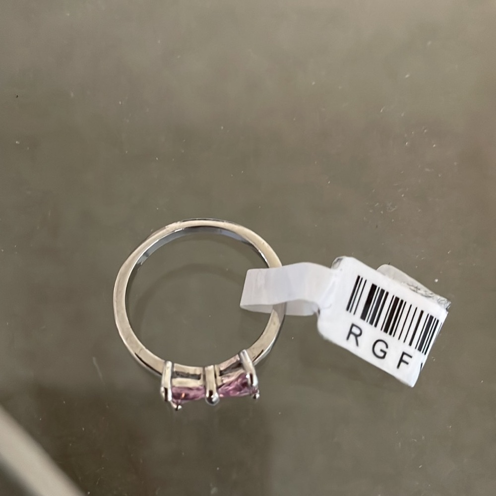 Bow Ring with pink sapphires Size 6 - Picture 4 of 4